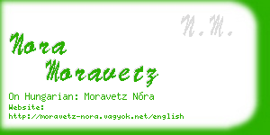 nora moravetz business card